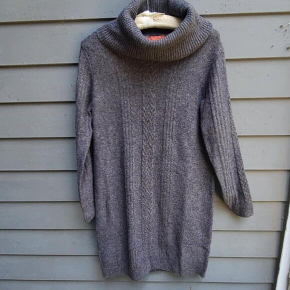Modcloth Gray Cable Knit Cowl Neck Sweater Dress size Medium NWOT!  NEW! - Picture 6 of 7